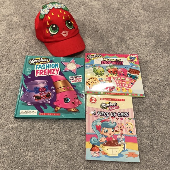 Shopkins Other - SHOPKINS Hat 🧢 & 3 Shopkins books 📚